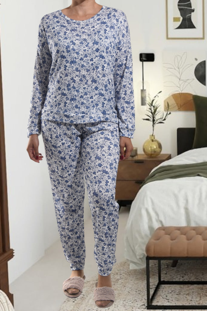 Ladies Pj Set - Navy Floral - StylePhase SA
