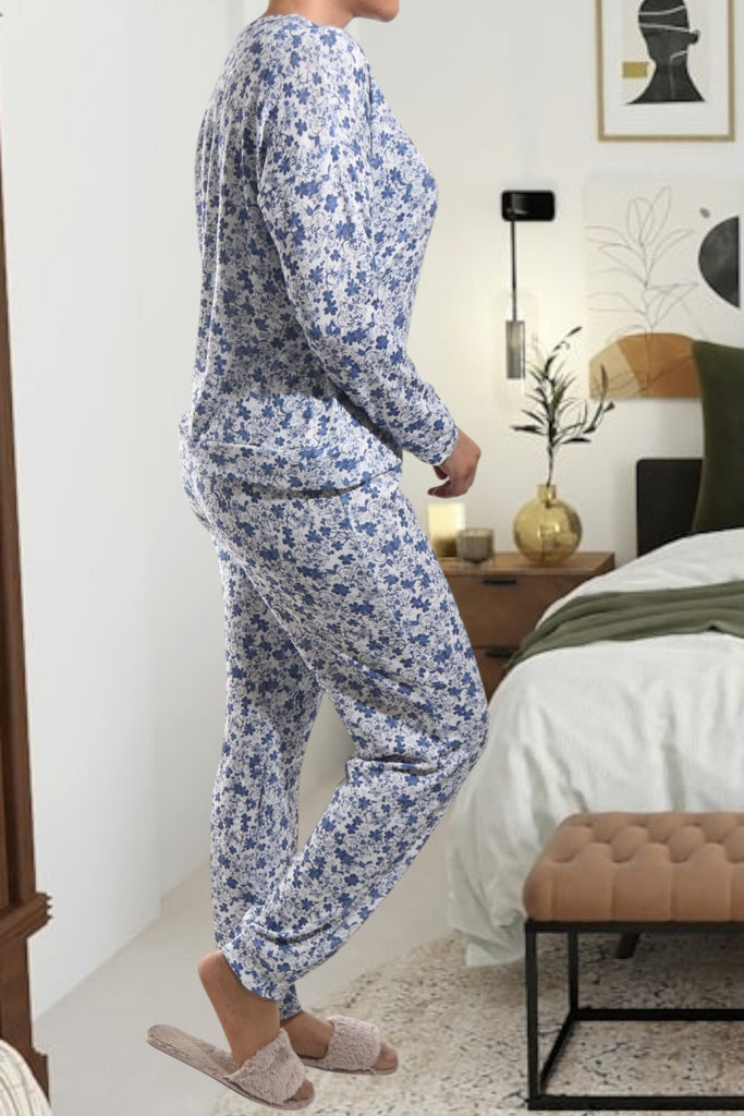 Ladies Pj Set - Navy Floral - StylePhase SA