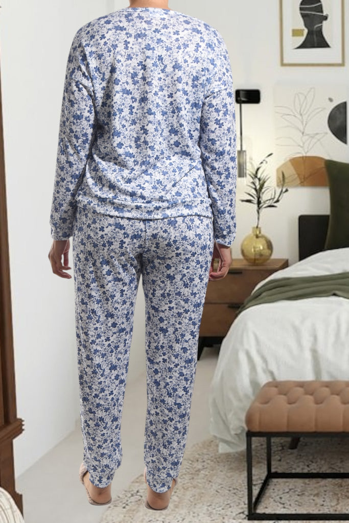 Ladies Pj Set - Navy Floral - StylePhase SA