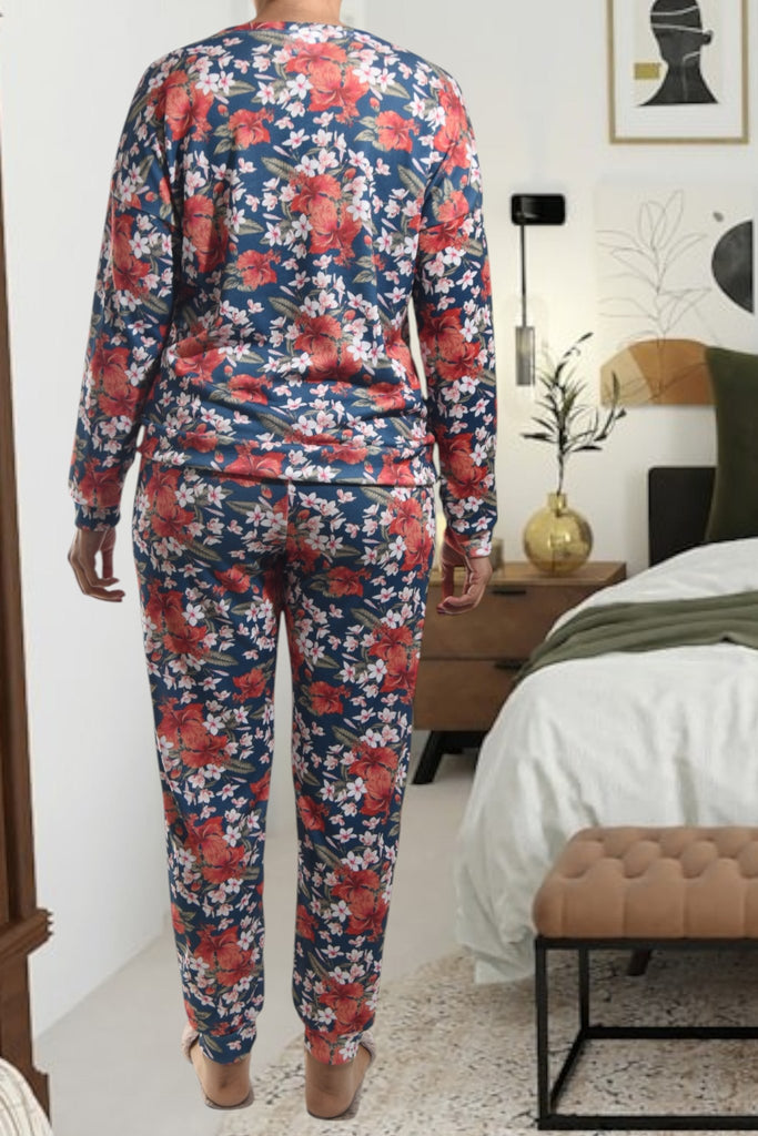 Ladies Pj Set - Orange Flowers - StylePhase SA
