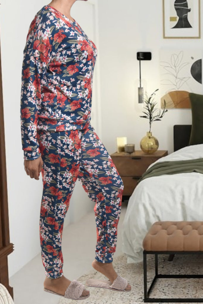 Ladies Pj Set - Orange Flowers - StylePhase SA