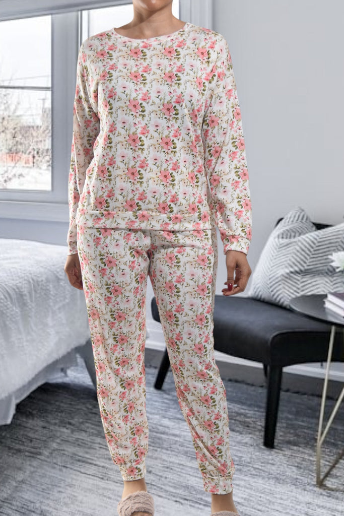 Ladies Pj Set - Peach Floral - StylePhase SA