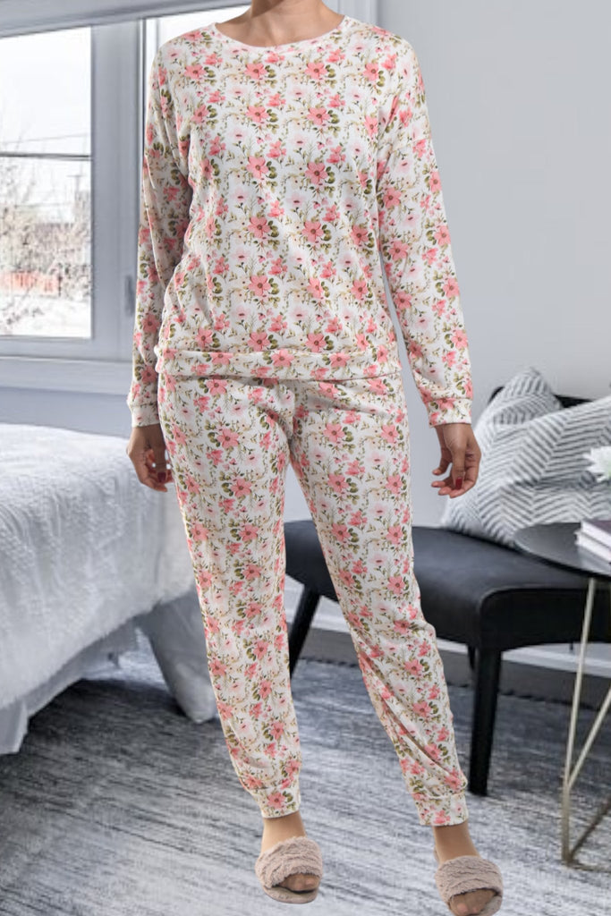 Ladies Pj Set - Peach Floral - StylePhase SA