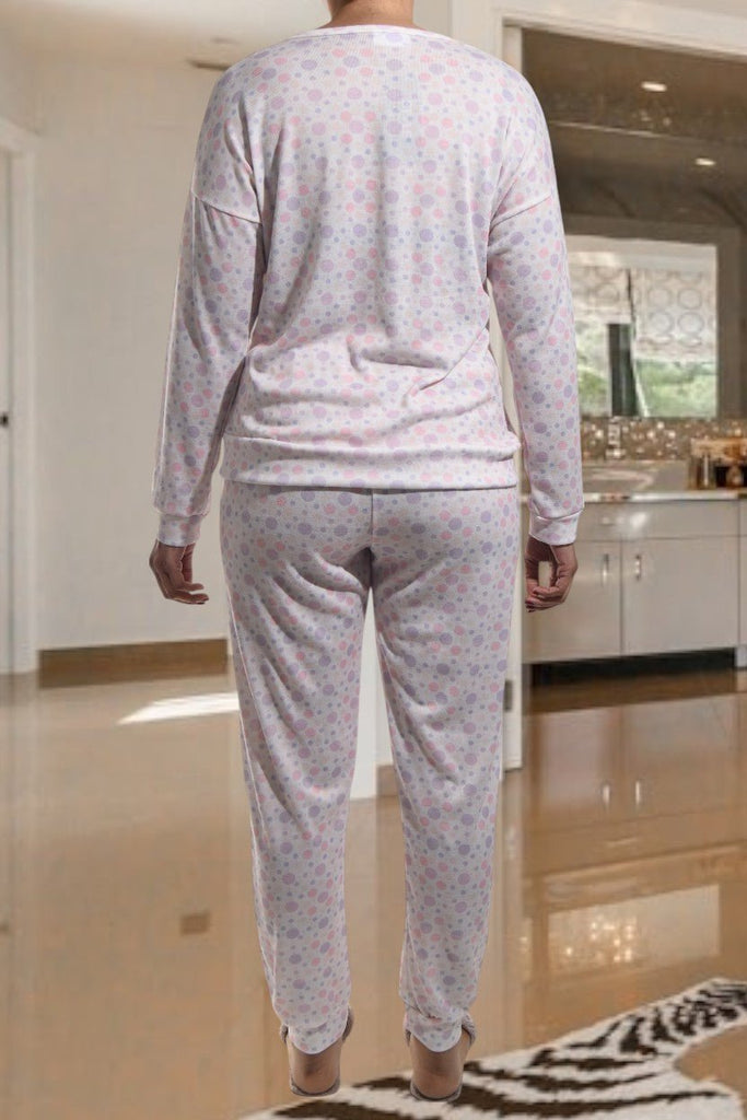 Ladies Pj Set - Purple Polka Dot - StylePhase SA