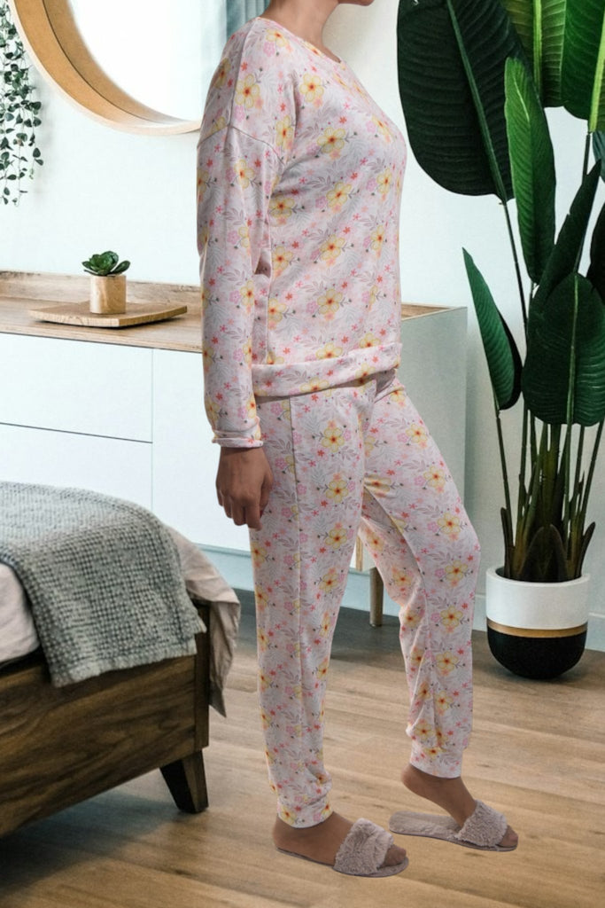 Ladies Pj Set - Yellow Floral - StylePhase SA