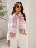 Ladies Plaid Pink Pattern Scarf - StylePhase SA