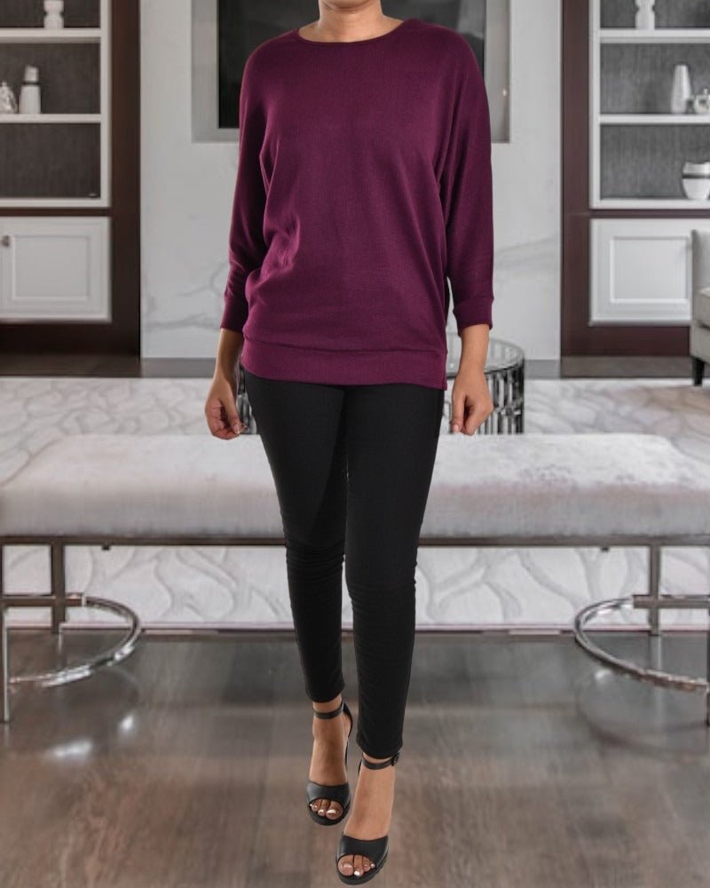 Ladies Plum Batwing Top - StylePhase SA