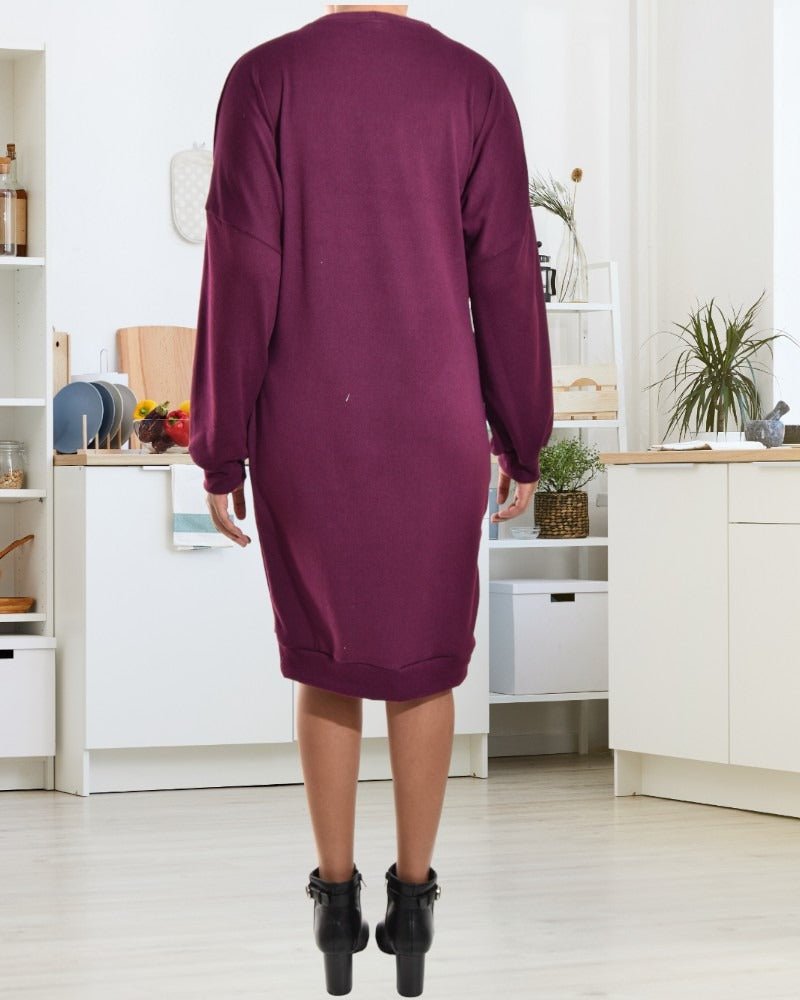Ladies Plum Drop Shoulder Dress - StylePhase SA