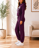 Ladies Plum Fleece Hoody Tracksuit Set - California - StylePhase SA