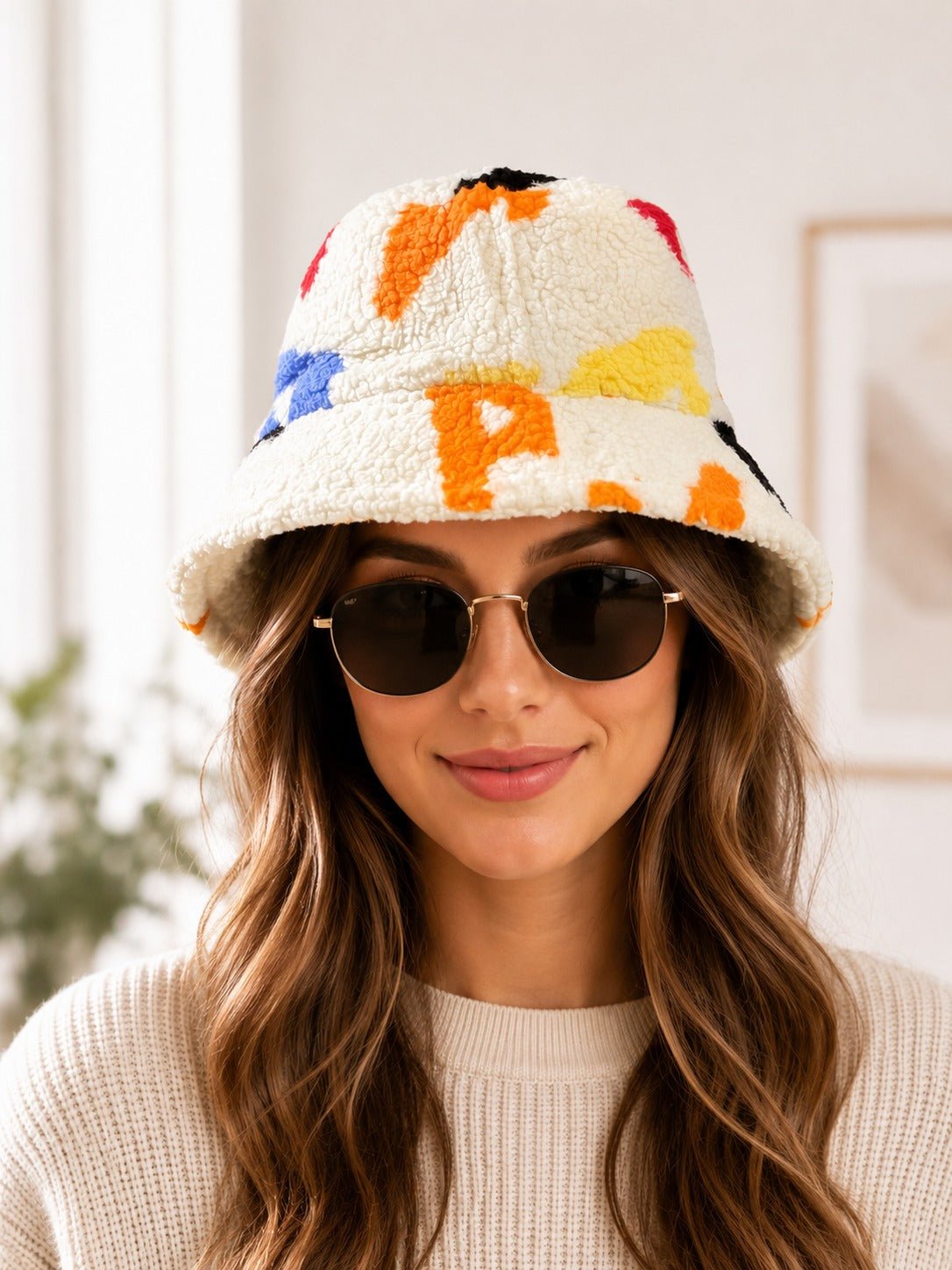 Ladies Plush Bucket Hat-Alphabets - StylePhase SA