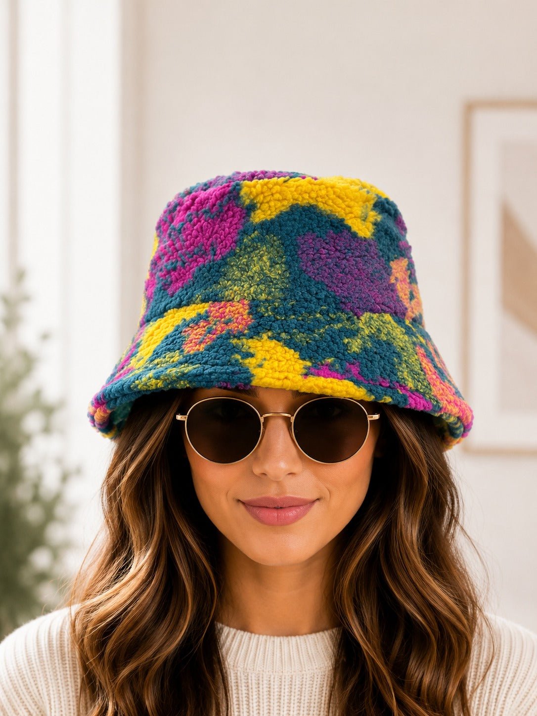 Ladies Plush Bucket Hat-Multicolor - StylePhase SA