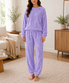Ladies Plush Cuffed Pj Set - Lilac - StylePhase SA