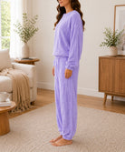 Ladies Plush Cuffed Pj Set - Lilac - StylePhase SA