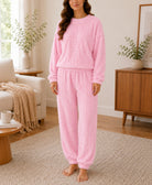 Ladies Plush Cuffed Pj Set - Pink - StylePhase SA