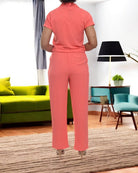 Ladies Pocket Crop Two Piece - Coral - StylePhase SA