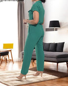Ladies Pocket Crop Two Piece - Green - StylePhase SA