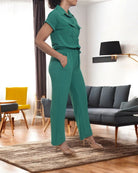 Ladies Pocket Crop Two Piece - Green - StylePhase SA