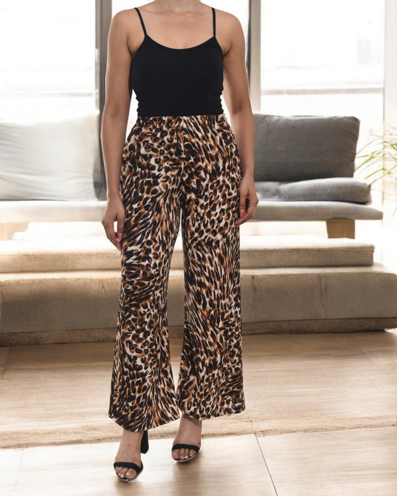 Ladies Pocket Pants - Brown And Cream - StylePhase SA