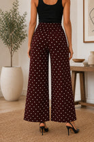 Ladies Pocket Pants- Brown Polka Dot - StylePhase SA