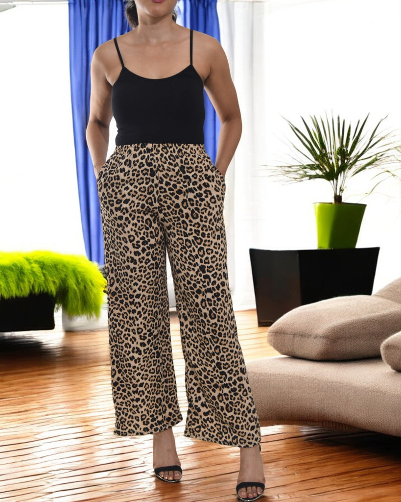 Ladies Pocket Pants - Leopard Print - StylePhase SA
