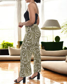 Ladies Pocket Pants - Olive Stripe - StylePhase SA