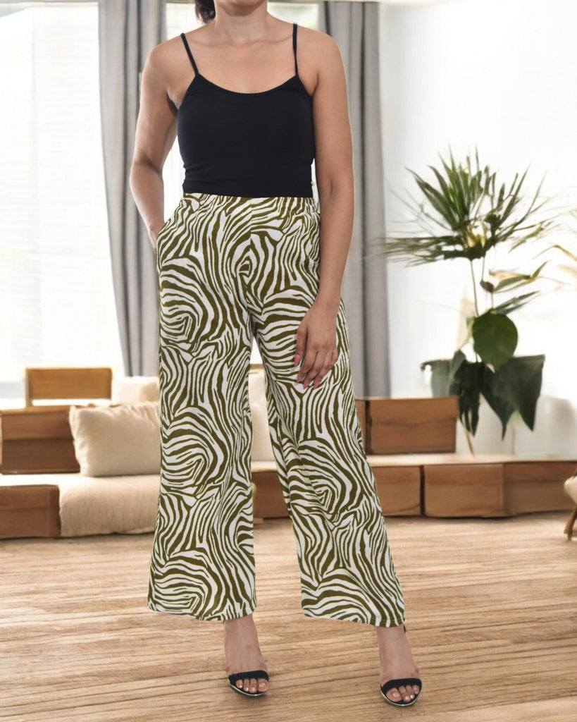 Ladies Pocket Pants - Olive Stripe - StylePhase SA