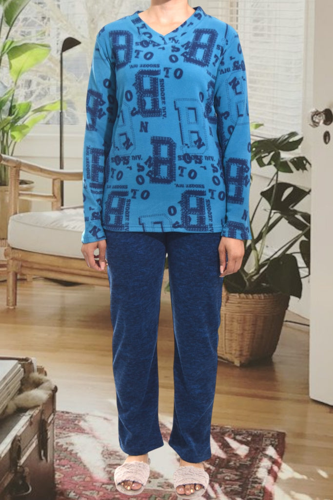 Ladies Polar Fleece B Printed Pyjama Set - StylePhase SA