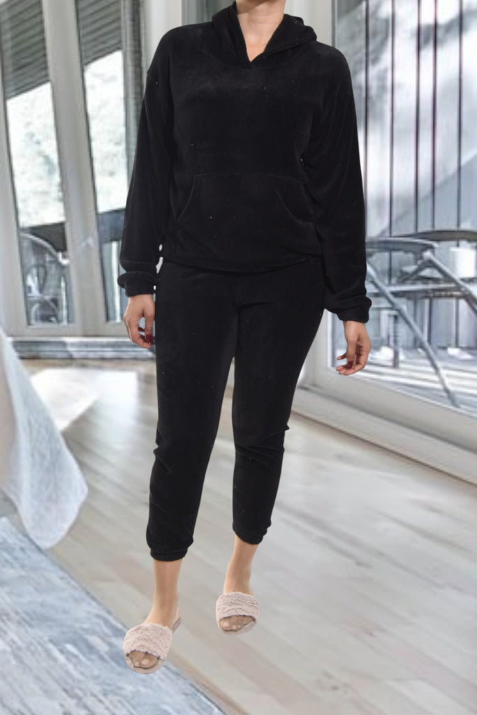 Ladies Polar Fleece Black Pj Set - StylePhase SA