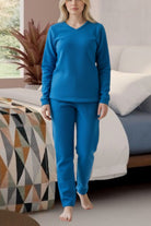Ladies Polar Fleece Blue Pyjama Set - StylePhase SA