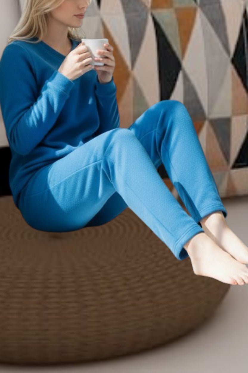 Ladies Polar Fleece Blue Pyjama Set - StylePhase SA
