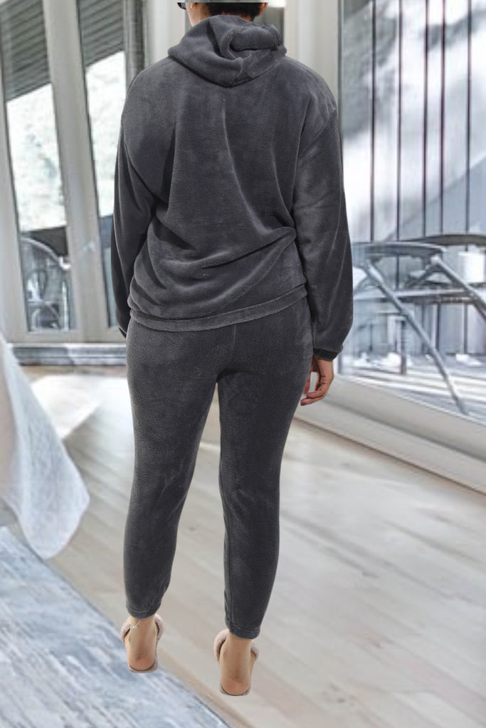 Ladies Polar Fleece Charcoal Pj Set - StylePhase SA