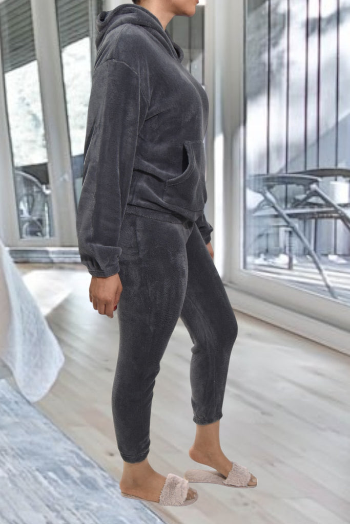 Ladies Polar Fleece Charcoal Pj Set - StylePhase SA