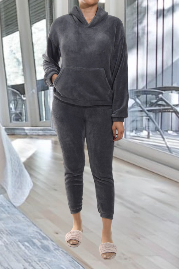 Ladies Polar Fleece Charcoal Pj Set - StylePhase SA