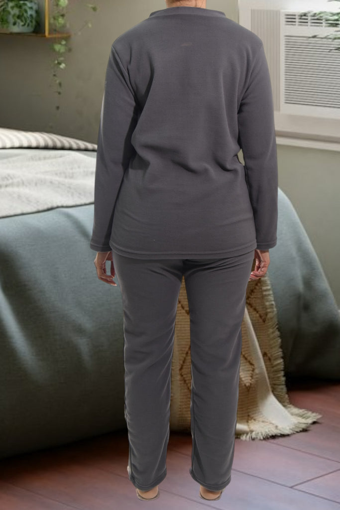 Ladies Polar Fleece Grey Pyjama Set - StylePhase SA