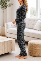 Ladies Polar Fleece Printed Pyjama Set - Grey - StylePhase SA