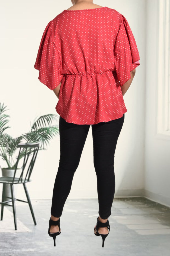 Ladies Polka Dot Red Blouse - StylePhase SA