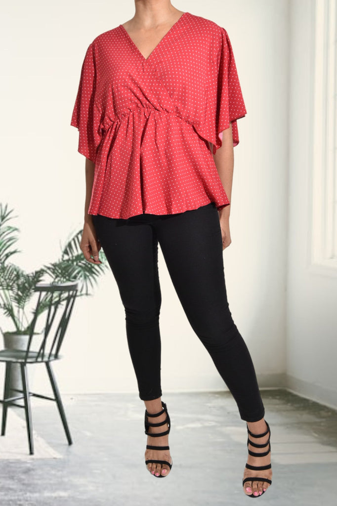 Ladies Polka Dot Red Blouse - StylePhase SA