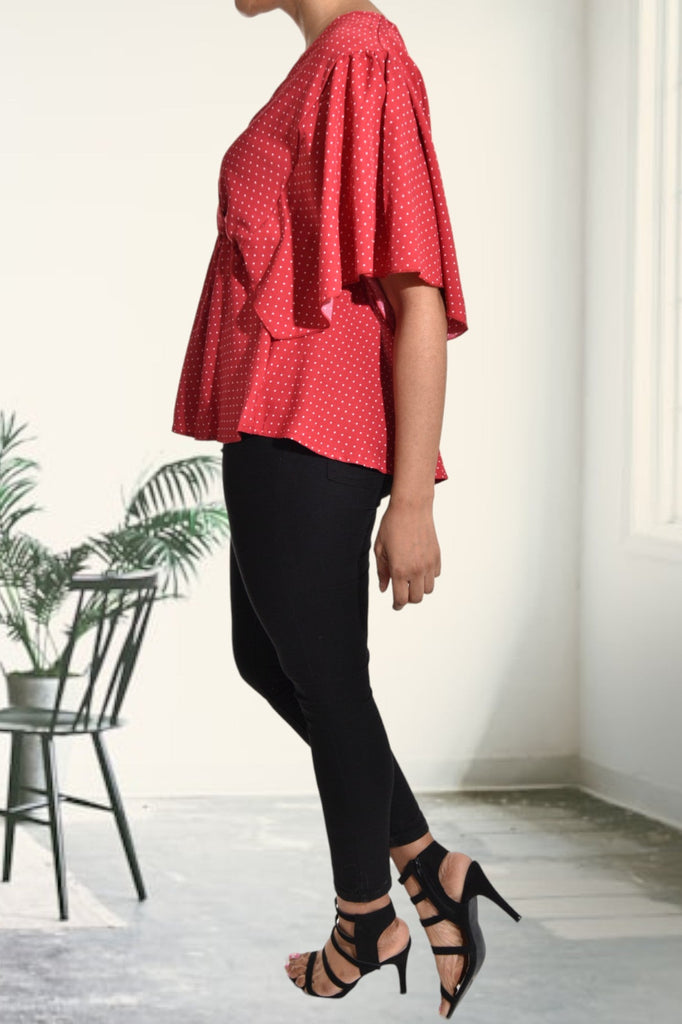 Ladies Polka Dot Red Blouse - StylePhase SA