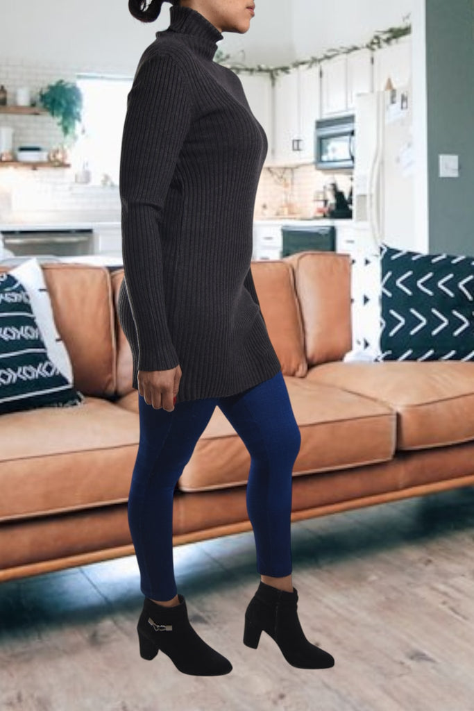 Ladies Polo Neck Dress Top - Charcoal - StylePhase SA