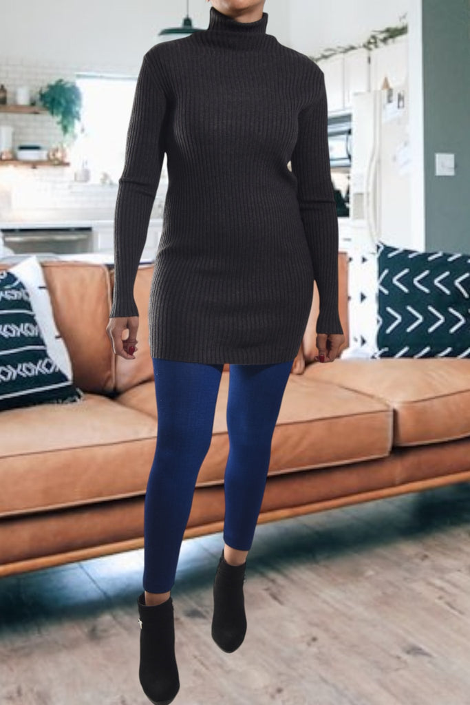Ladies Polo Neck Dress Top - Charcoal - StylePhase SA