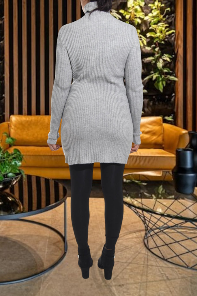 Ladies Polo Neck Dress Top - Grey - StylePhase SA