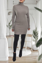 Ladies Polo Neck Dress Top - Khaki - StylePhase SA