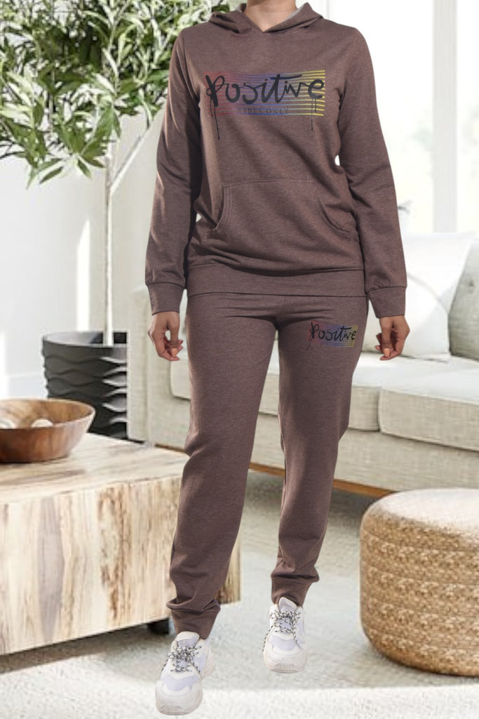 Ladies Positive Printed Color Tracksuit Set - StylePhase SA