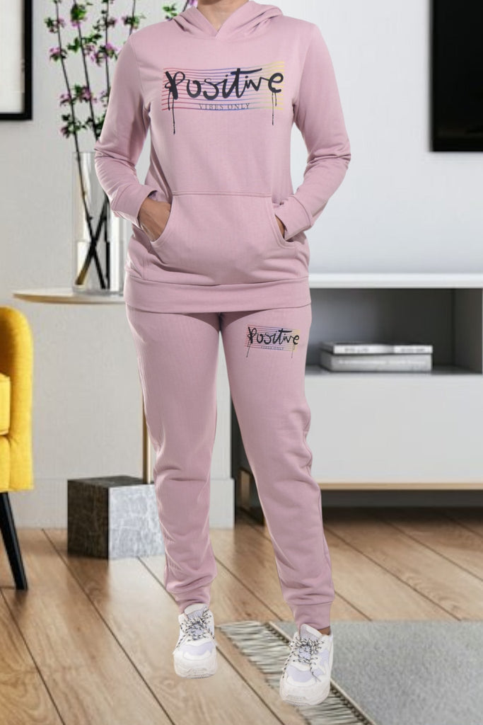 Ladies Positive Printed Color Tracksuit Set - StylePhase SA