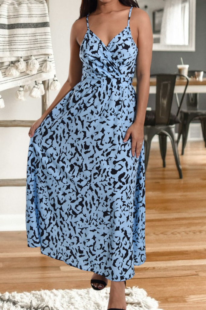 Ladies Powder Blue Tie Back Maxi Dress - StylePhase SA