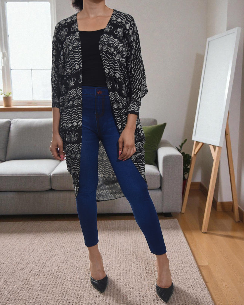 Ladies Printed Black Shrug - StylePhase SA