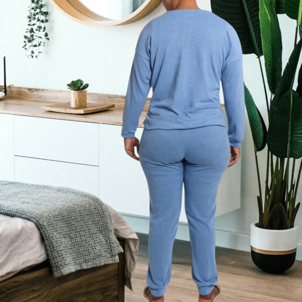 Ladies Printed Blue Heart Pyjama Set - StylePhase SA