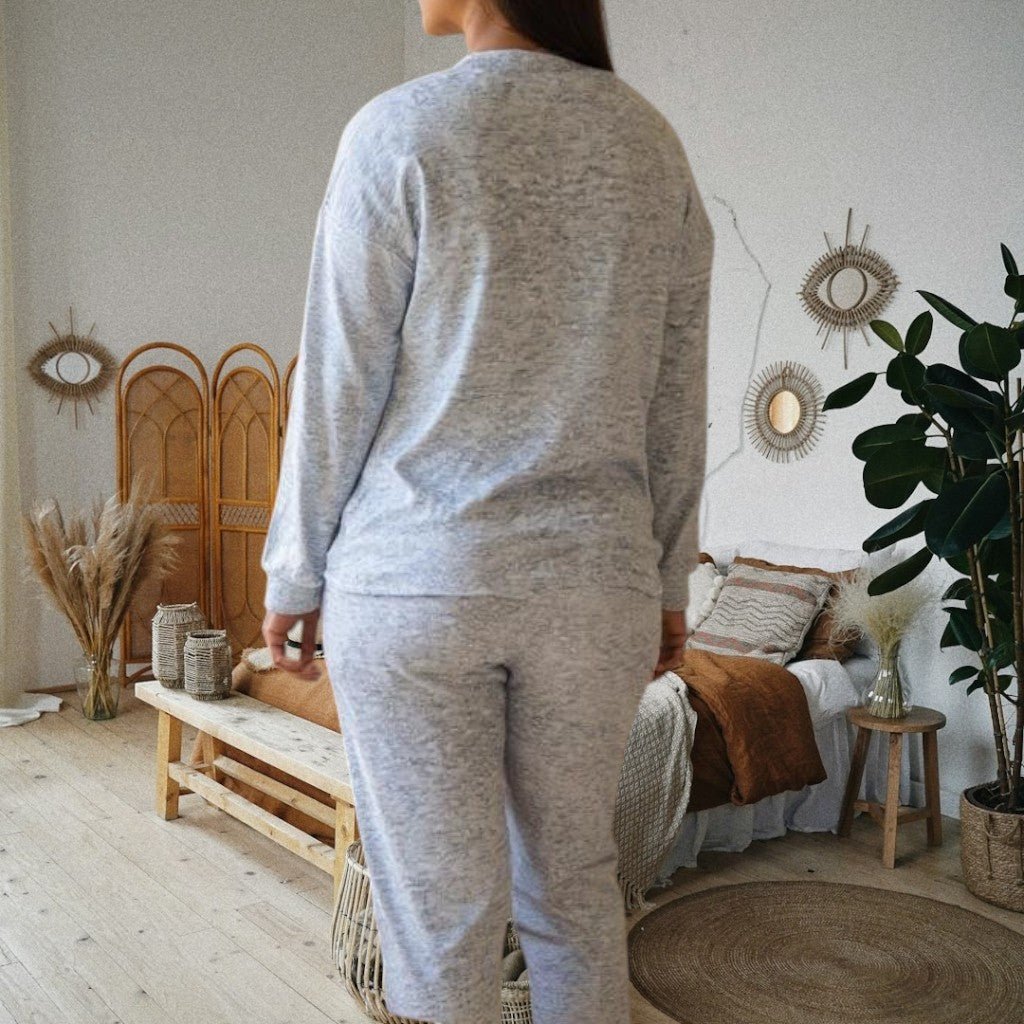 Ladies Printed Light Blue Heart Pyjama Set - StylePhase SA