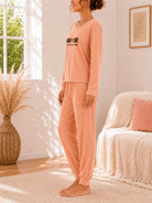Ladies Printed Peach Pj Set -Amour - StylePhase SA