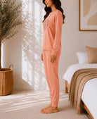 Ladies Printed Peach Pj Set -Heart Graphic - StylePhase SA